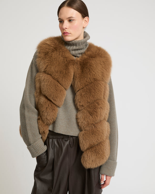 Fox fur gilet