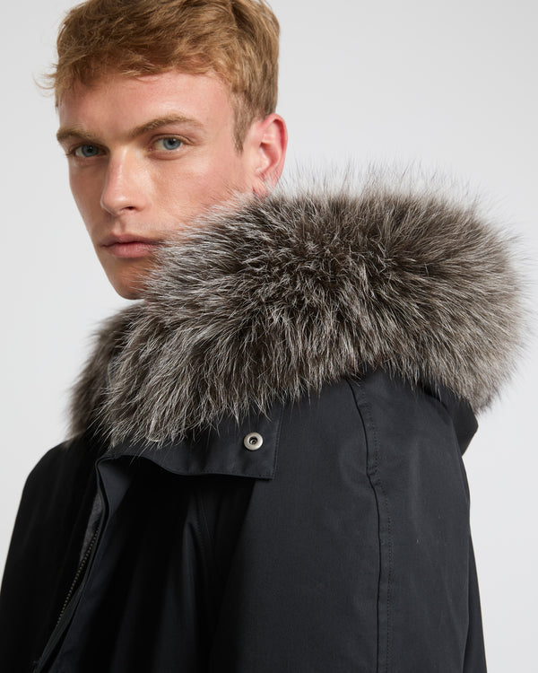 Iconic Cotton Blend And Fur Parka