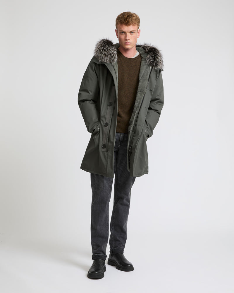 Iconic Cotton Blend And Fur Parka