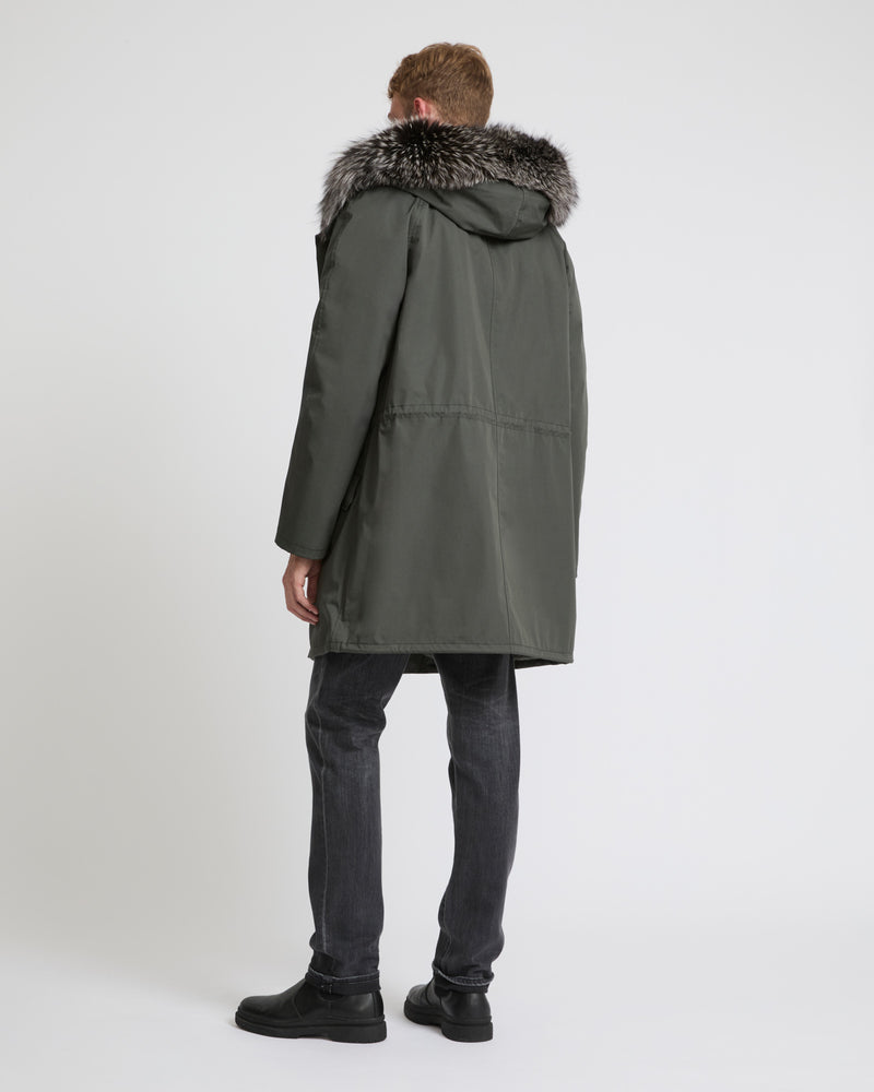 Iconic Cotton Blend And Fur Parka