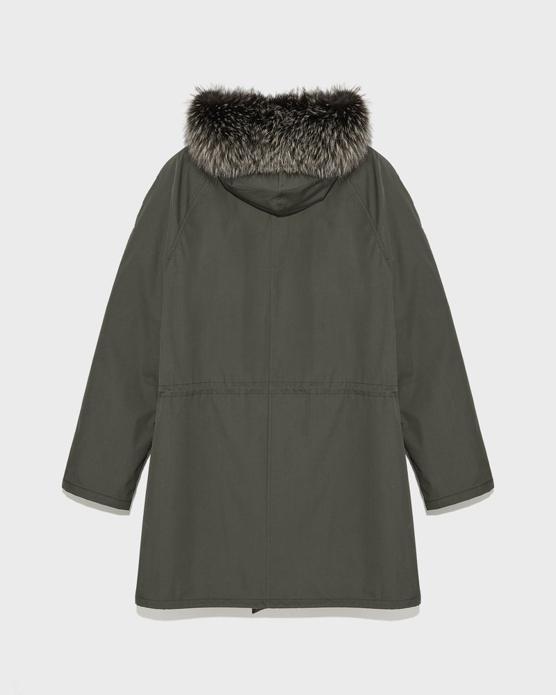 Iconic Cotton Blend And Fur Parka