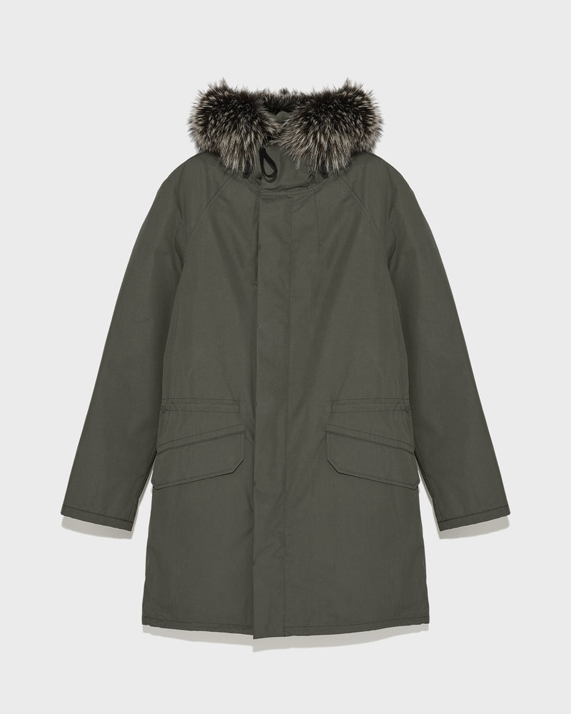 Iconic Cotton Blend And Fur Parka