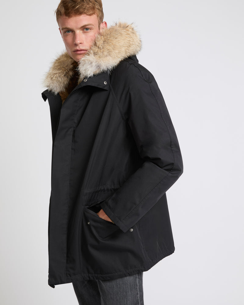 parka with fur hood