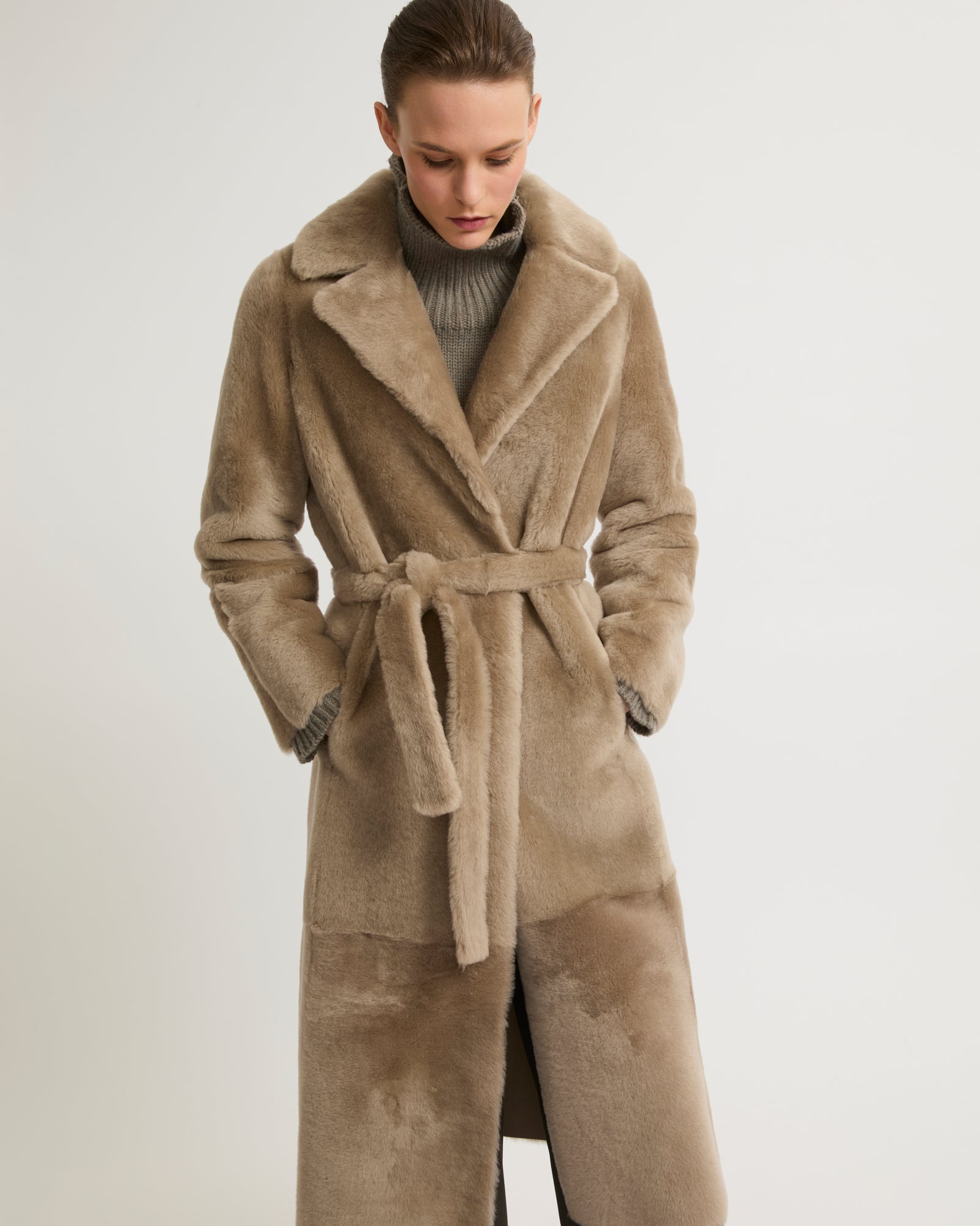 Women s shearling coats Yves Salomon