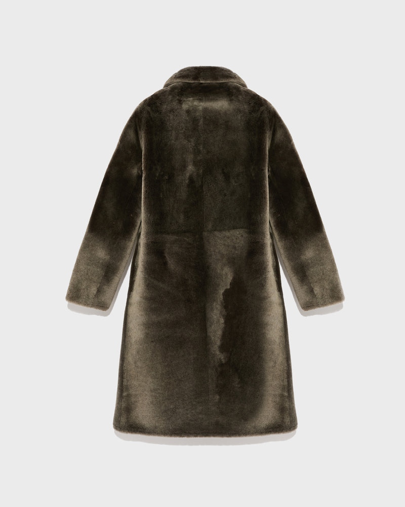 Reversible merino lambskin coat