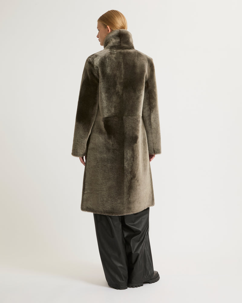 Reversible merino lambskin coat