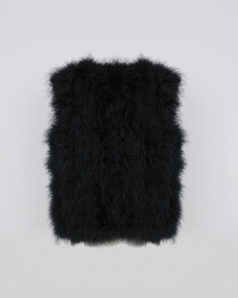 Gilet court en plumes