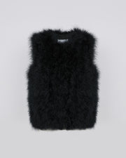 Gilet court en plumes