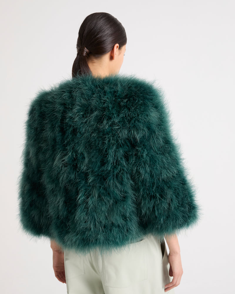 Veste courte en plumes