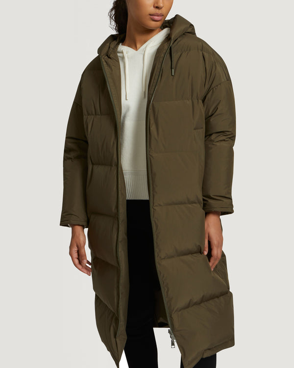 Doudoune à capuche longue et réversible en tissu technique imperméable-Yves Salomon - Soldes d'hiver - Winter Sale