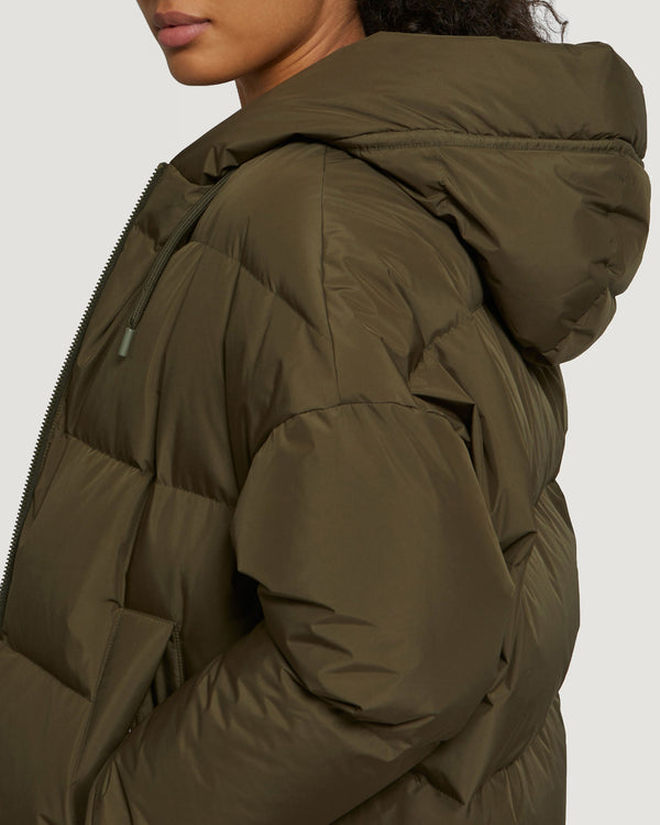 Doudoune à capuche longue et réversible en tissu technique imperméable-Yves Salomon - Soldes d'hiver - Winter Sale