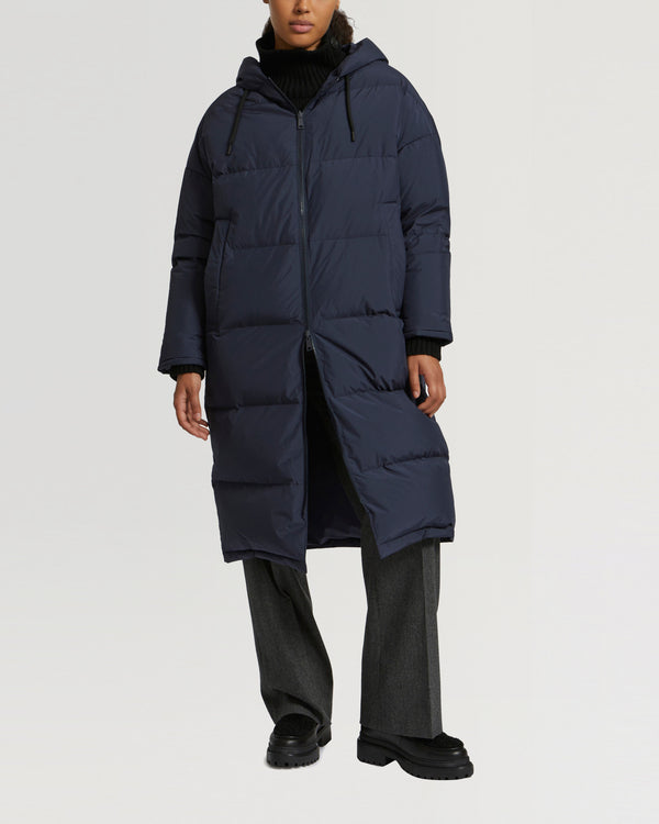 Doudoune à capuche longue et réversible en tissu technique imperméable-Yves Salomon - Soldes d'hiver - Winter Sale