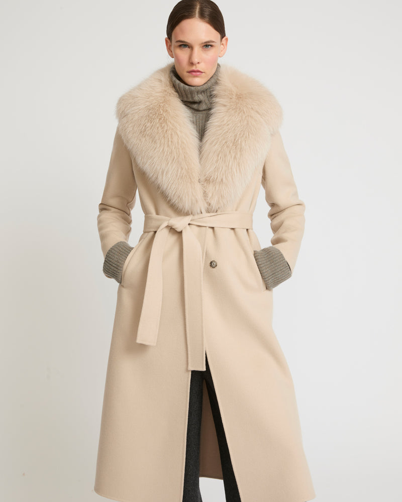 Light beige wool coat on sale