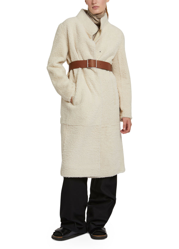 Long coat in merinillo woolwhite Yves Salomon