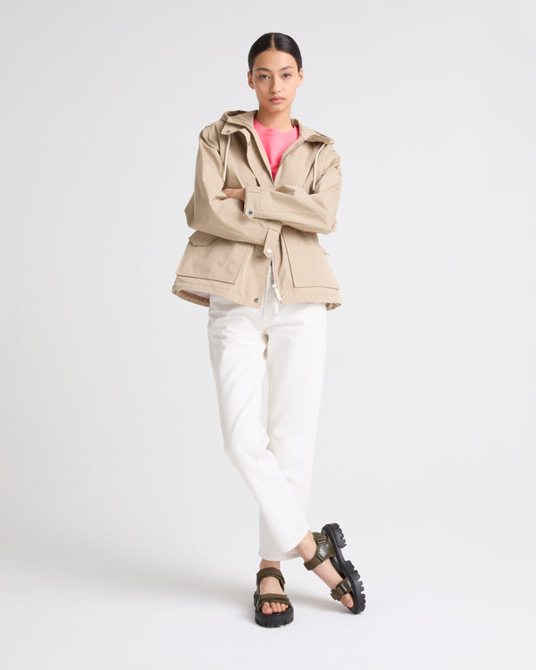 JACKET BLENDED COTTON WATERPROOF - beige - Yves Salomon