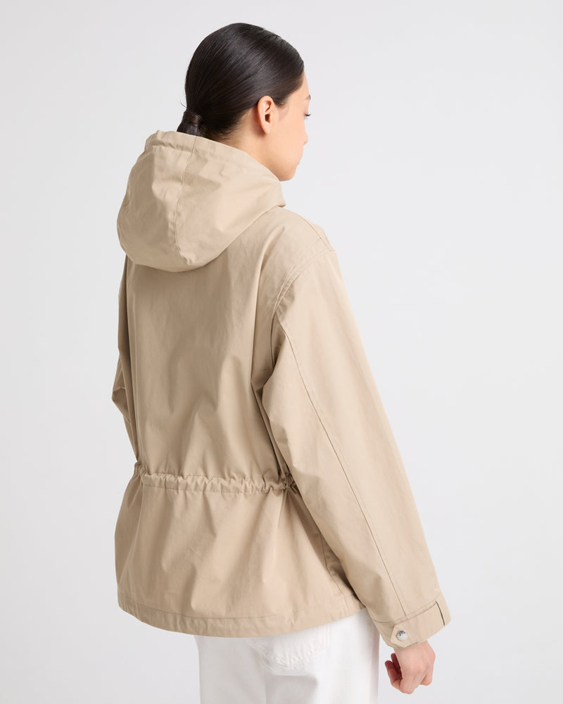 Parka courte en tissu technique mix coton