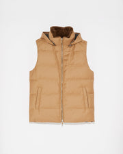 Gilet doudoune tissu Loro Piana garniture vison