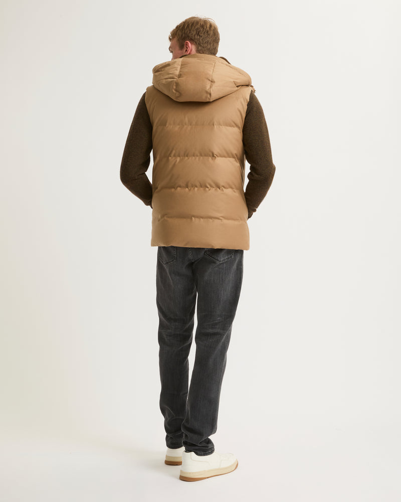 Gilet doudoune tissu Loro Piana garniture vison