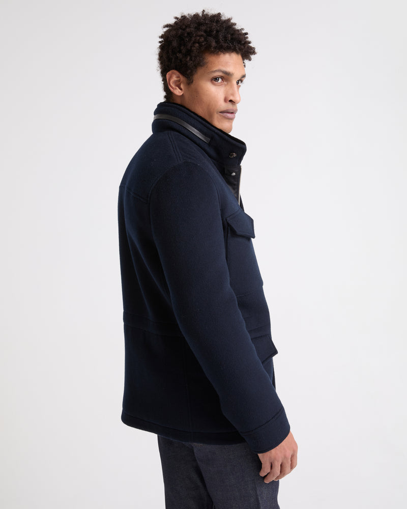 JACKET CASHMERE DOUBLEFACED/MINK - navy - Yves Salomon