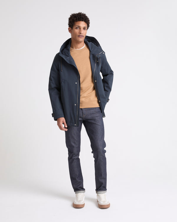 PARKA BLENDED COTTON WATERPROOF - navy - Yves Salomon