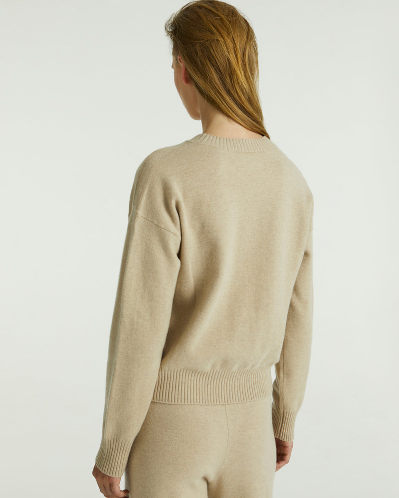 Yves Salomon Merino knit jumper - beige