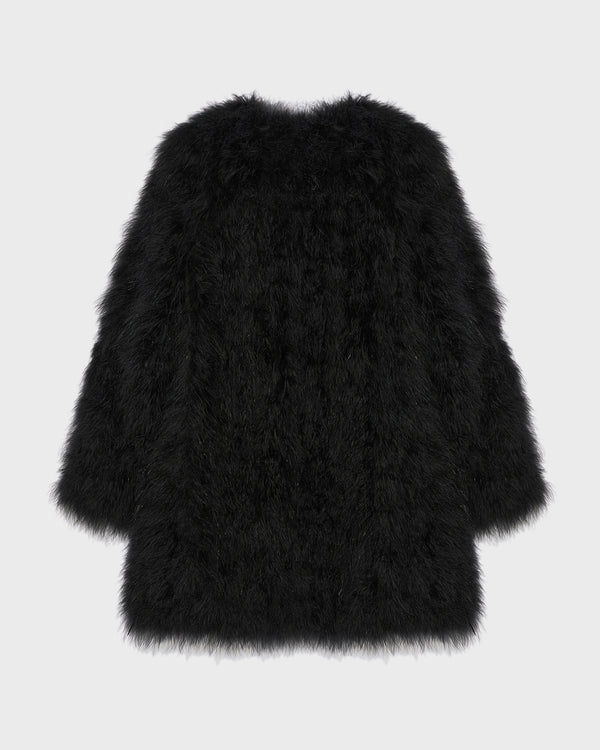 Veste longue en plumes