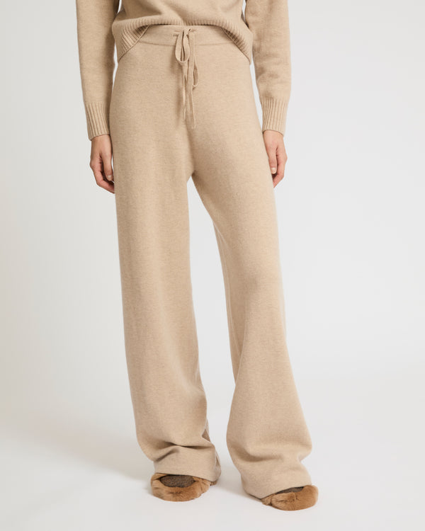 Merino knit wide leg trousers