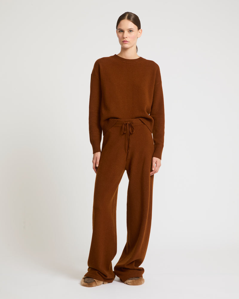 Merino knit wide leg trousers