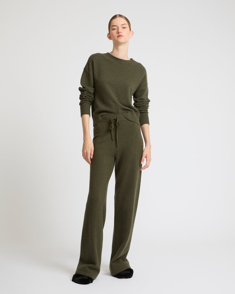 Merino knit wide leg trousers