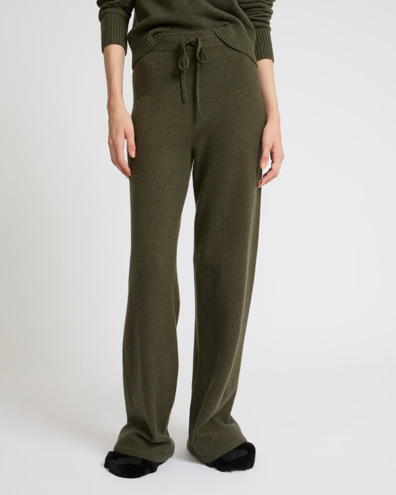 Merino knit wide leg trousers