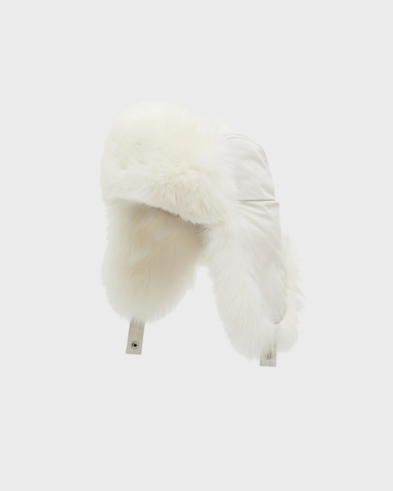 Technical fabric ushanka with fox fur - Yves Salomon Mountain - Ski