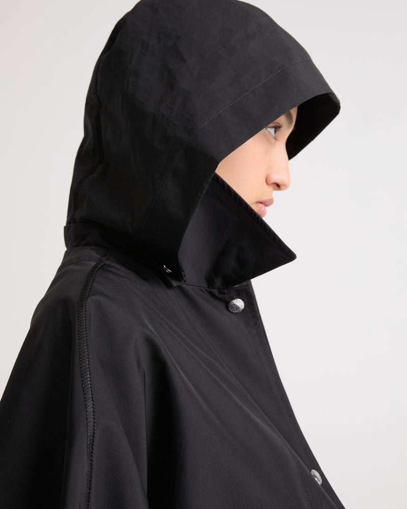 Cape parka en tissu technique