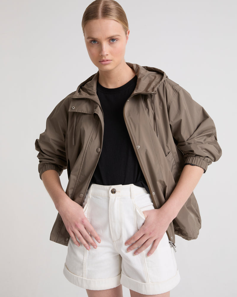 Short parka in waterproof fabric - khaki - Yves Salomon