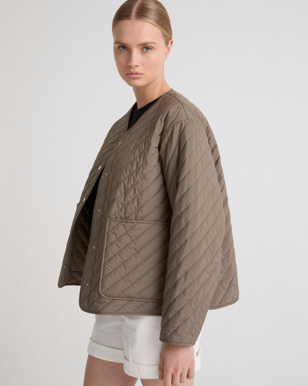 Padded jacket with pockets - khaki - Yves Salomon