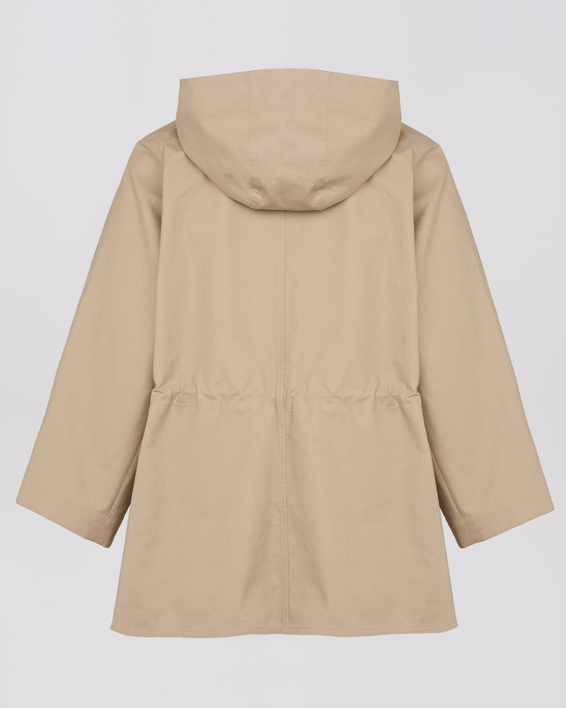 Parka courte doublée en tissu coton