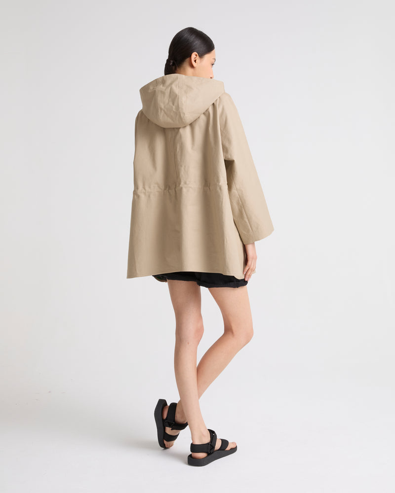 Parka courte doublée en tissu coton