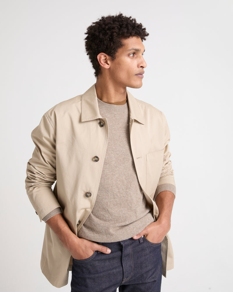 Cotton overshirt - beige - Yves Salomon