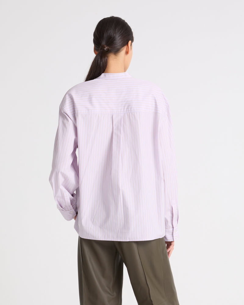 Blouse en popeline de coton rayée