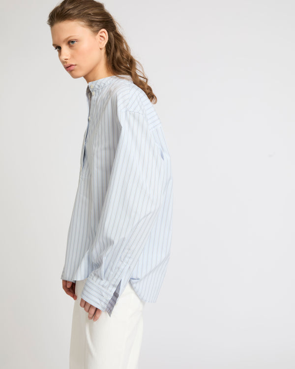 Blouse en popeline de coton rayée