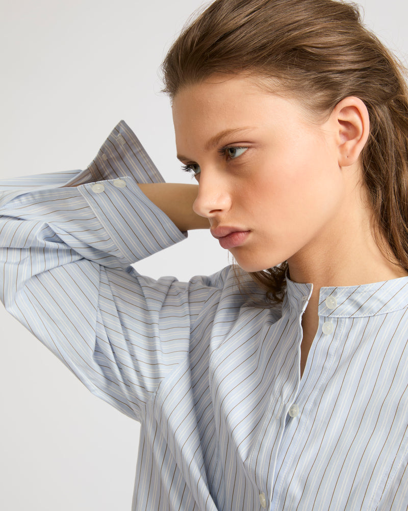 Blouse en popeline de coton rayée