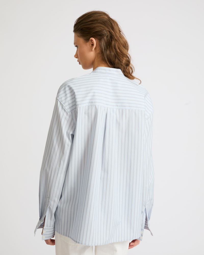 Blouse en popeline de coton rayée