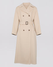 Trench coat en laine mélangée double face