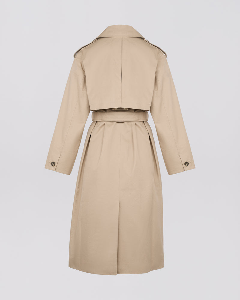 Trench coat en gabardine de coton