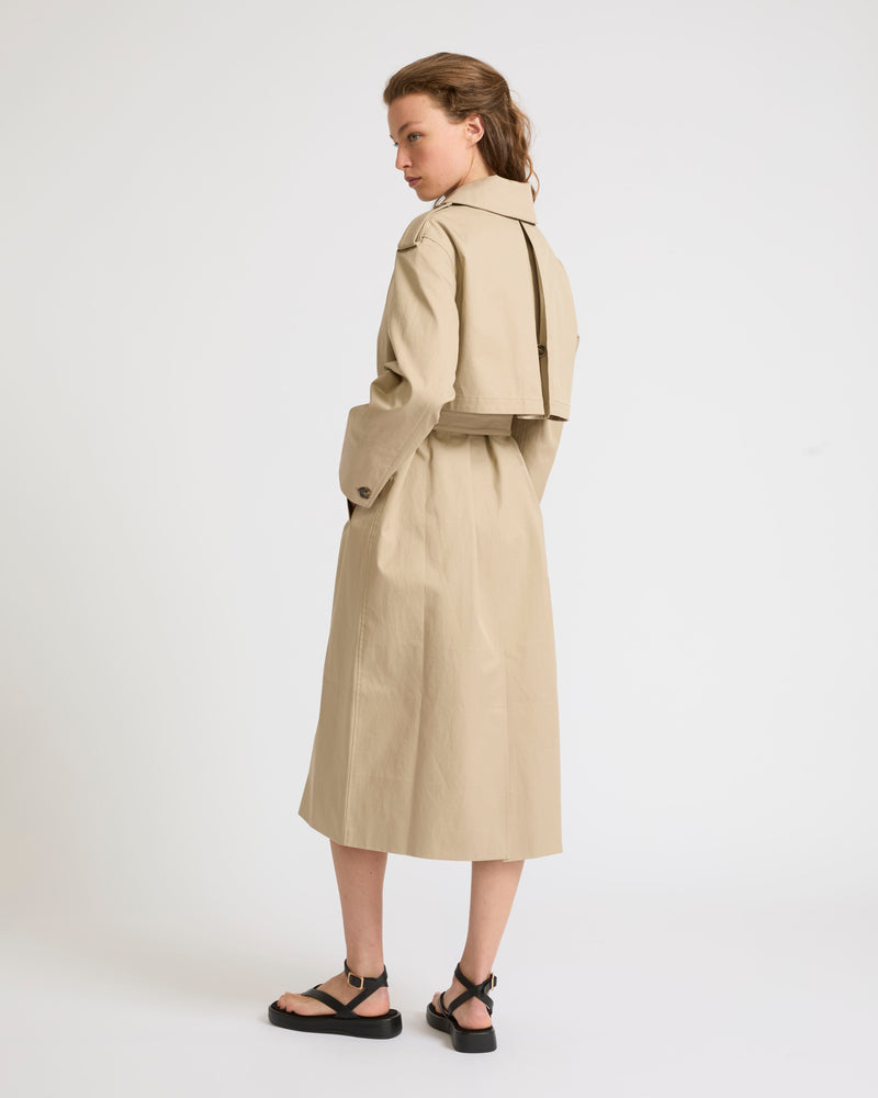 Trench coat en gabardine de coton