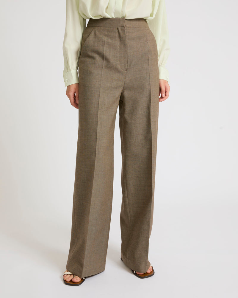 Pantalon tailleur en laine froide