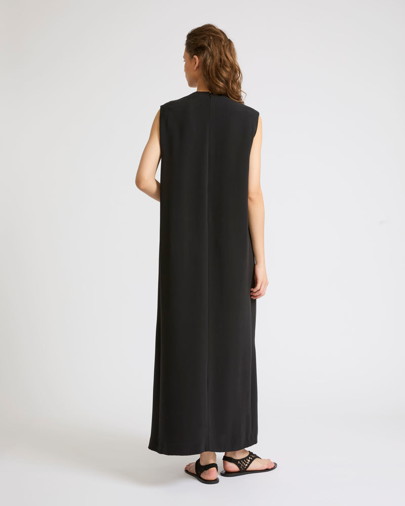 Robe longue en crêpe de soie