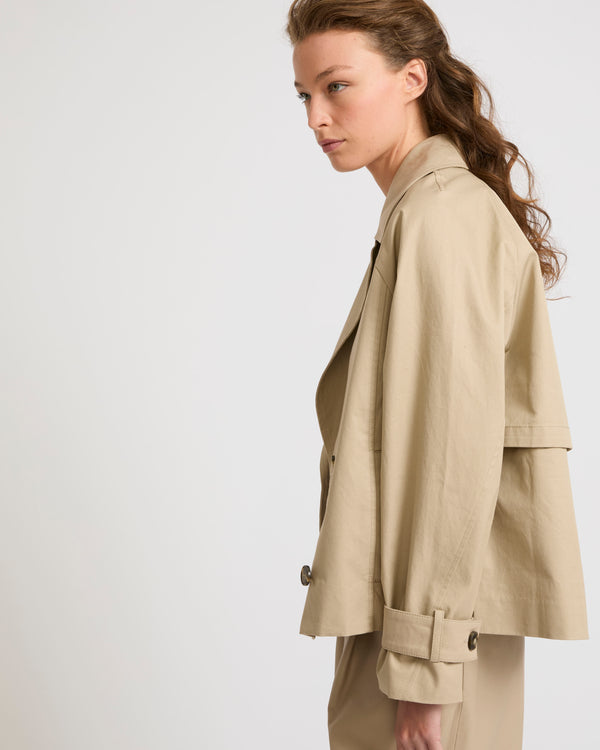 Veste trench en gabardine de coton