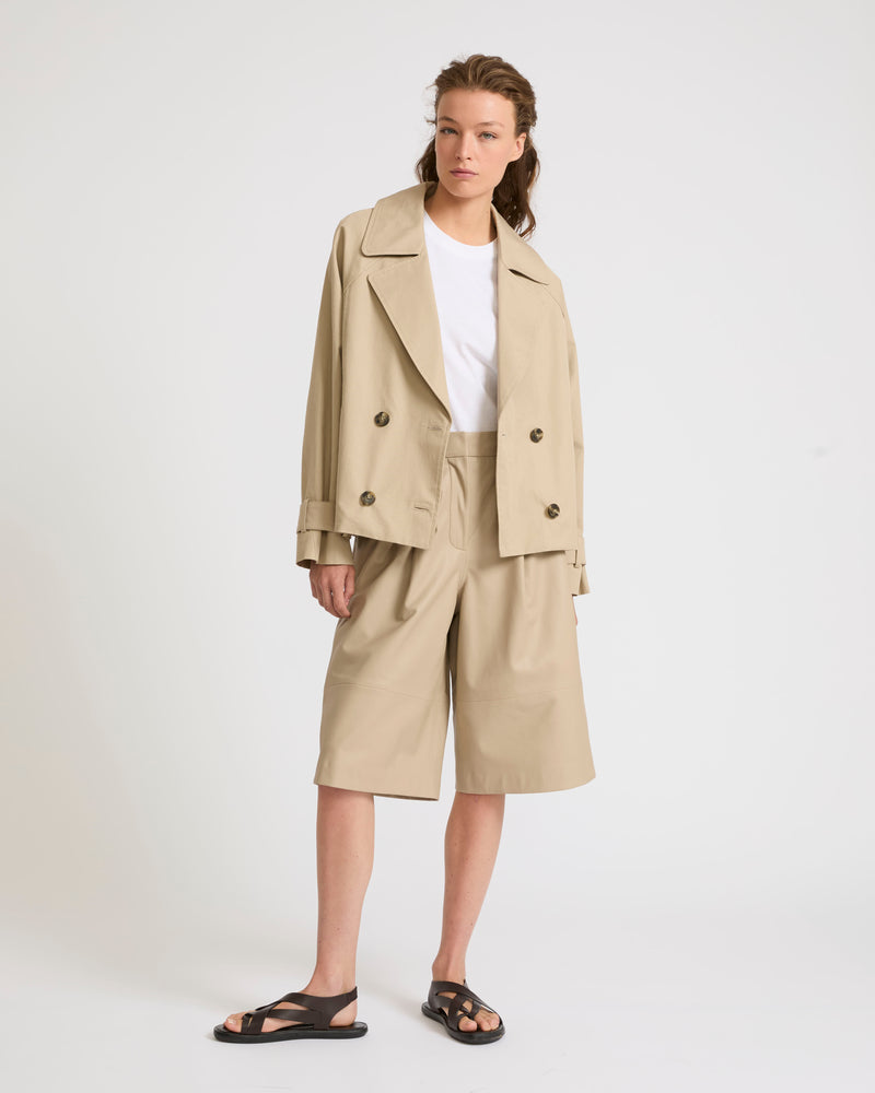 Veste trench en gabardine de coton