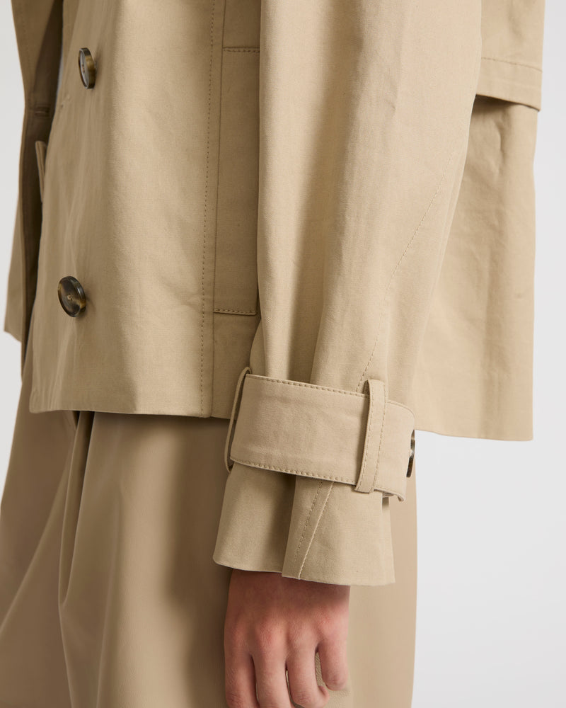 Veste trench en gabardine de coton