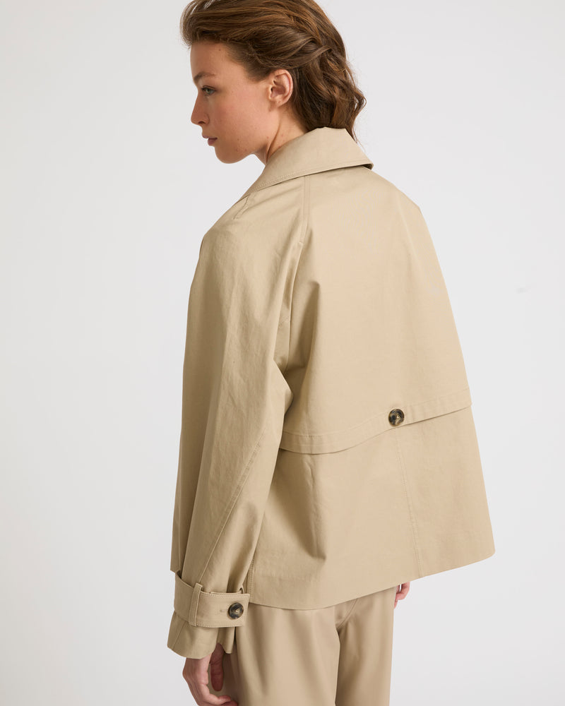 Veste trench en gabardine de coton